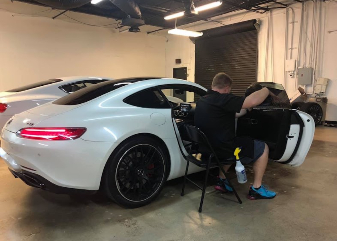 Lance working on Mercedes AMG